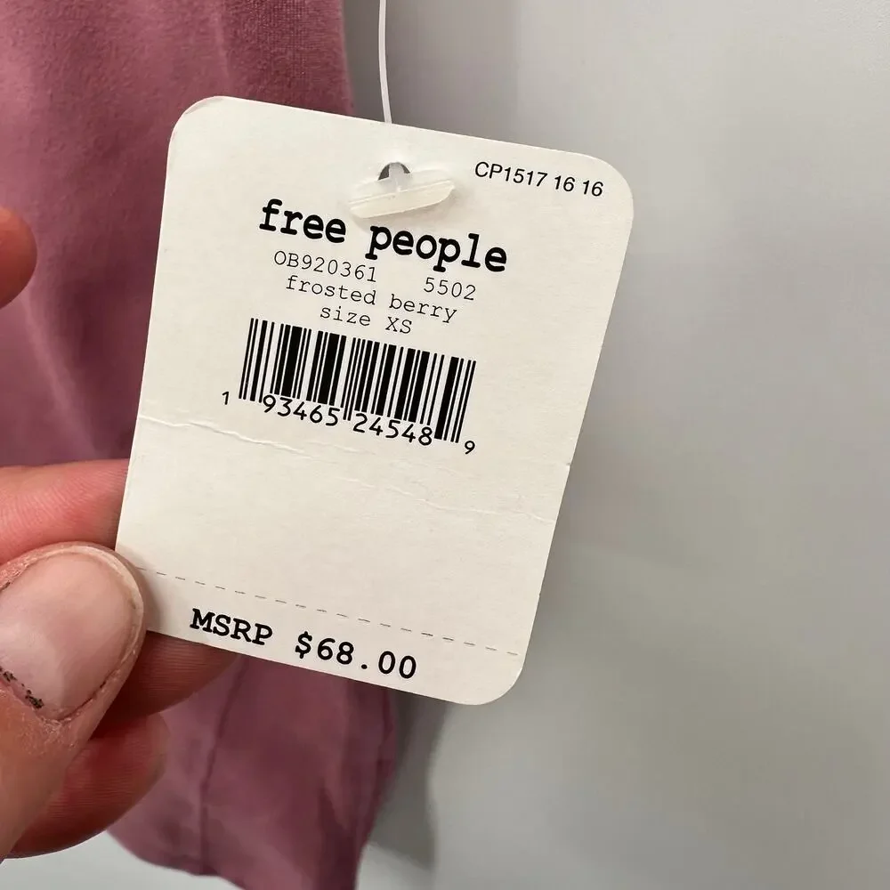 FREE PEOPLE FP Movemenet NWT Biker Baby Shorts in Frosted Berry // XS - Picture 7 of 10